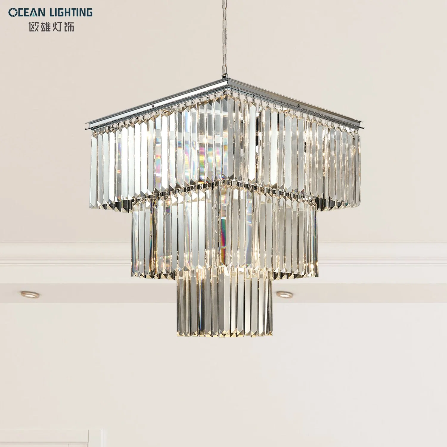 Modern Indoor Decoration Lighting Clear Crystal Chandelier Luxury Decor