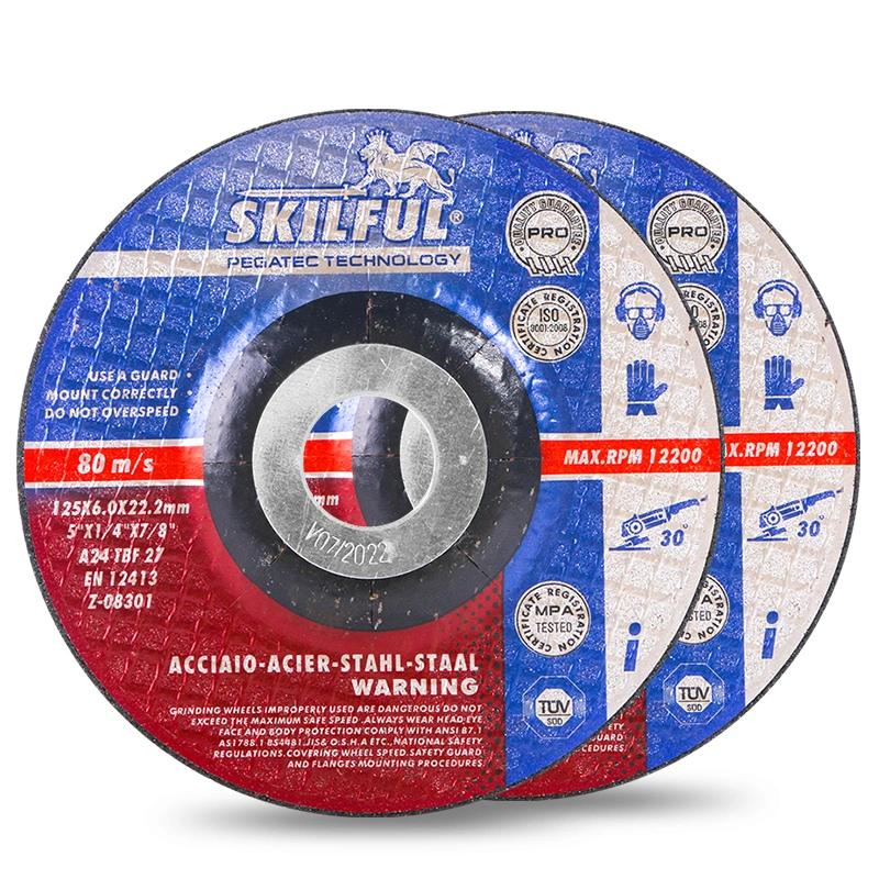 125X6X22.2mm PRO Grade Depressed Center Abrasive Grinding Wheel for Stainless Steel and Mild Steel