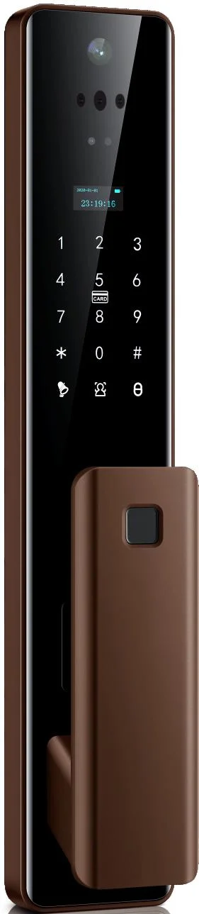 Fingerprint Recognition Lock 3D Face Automatic Intelligent Lock Full-Automatic Amber Brown/Nano Gray