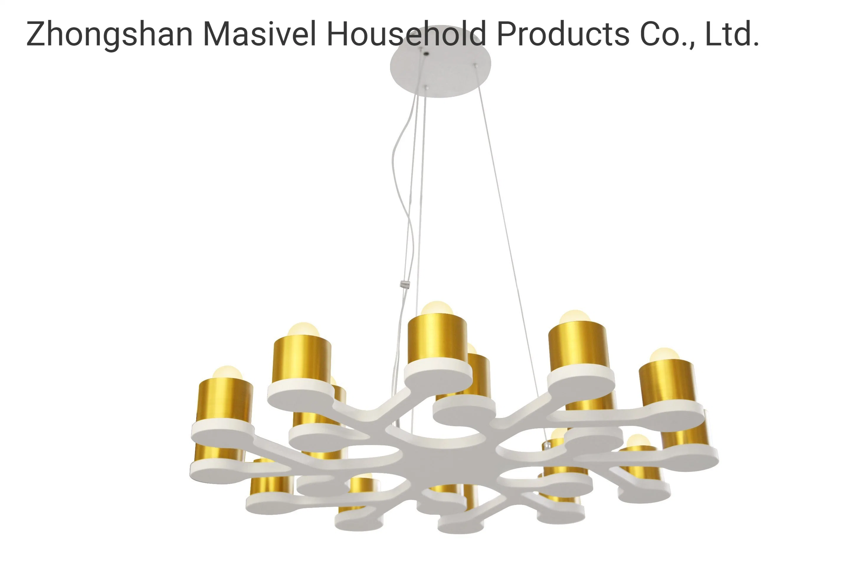 Masivel Adjustable White LED Light Dining Room Modern Chandelier