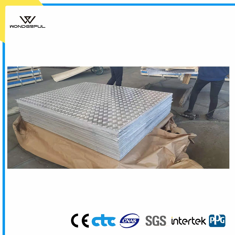 Anti-Slip Heat Insulation Anodized Stucco Embossed Diamond Pattern Aluminum Checkered Chequered Sheet for Building Decoration