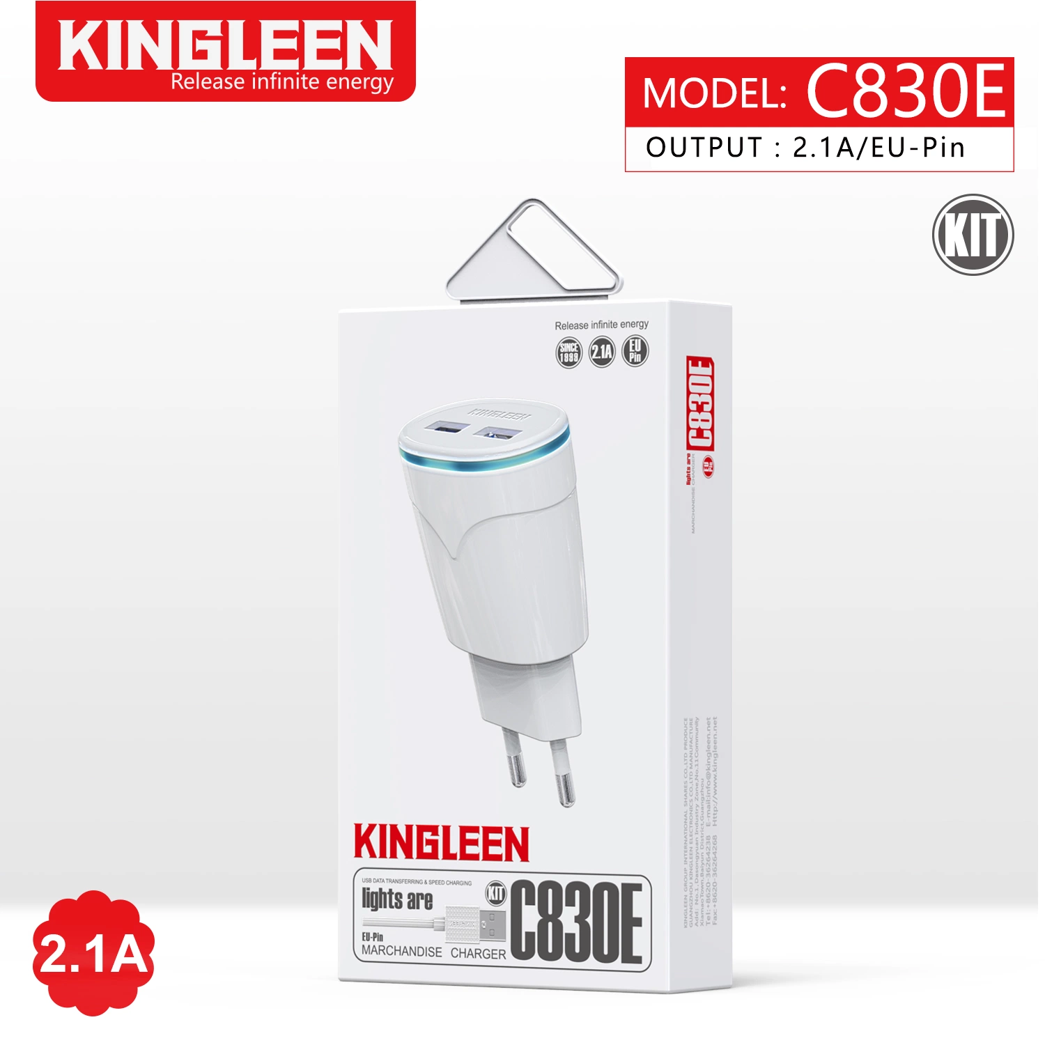 EU-Stecker 2,1A Dual USB Port Handy-Ladegerät Set Für IPH