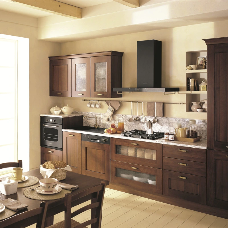 Высококачественные Cherry Solid Wood Kitchen Cabinets Античная мебель