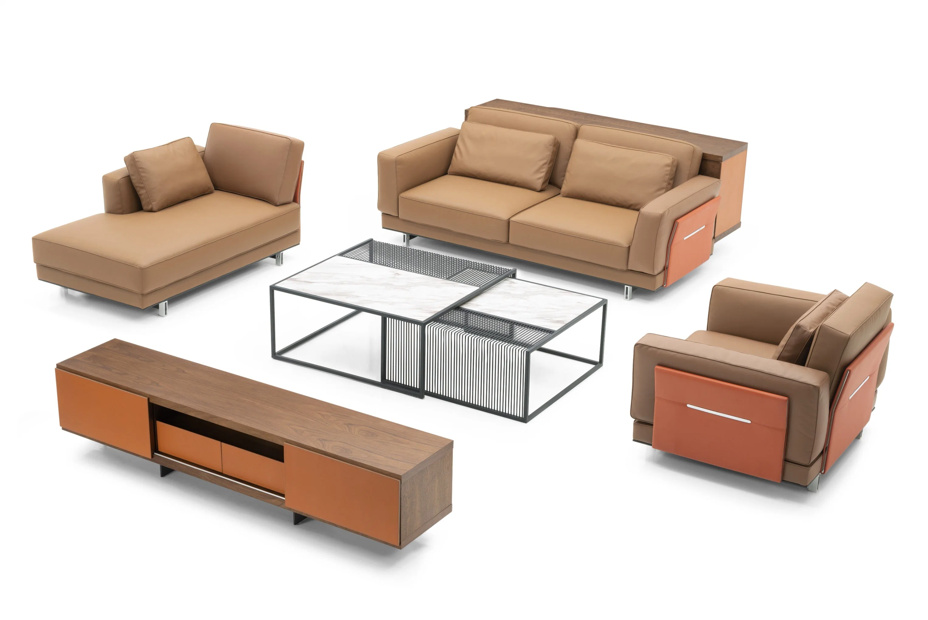 Luxury Elegant Design Stainless Steel Living Room Velvet White Sofa Set Furniture