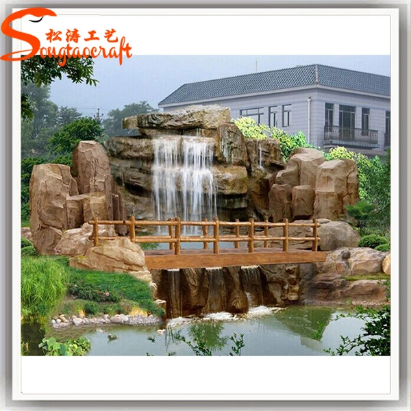 New Design Artificial Rock Waterfall Made of Fiberglass