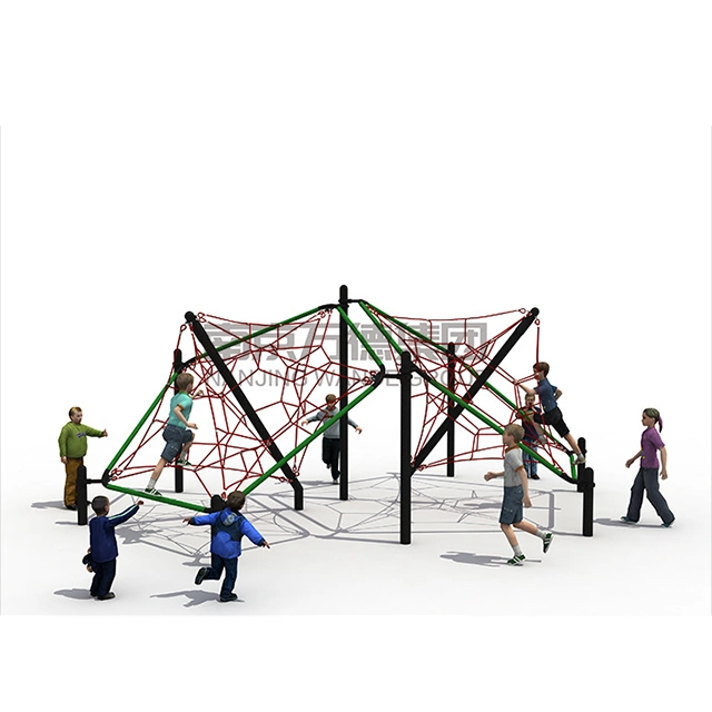 Amusement Park Outdoor Plastic Slide Rope Climbing Net Playground Equipment