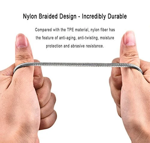 &#160; Super Durable Steel Wire Braided USB Lightning Cable for Phone