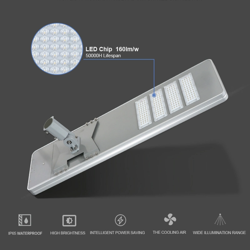 Super Bright Outdoor IP65 Waterproof All in One 50 100 150 200 250 300 Watt Integrated Solar LED Road Lamp