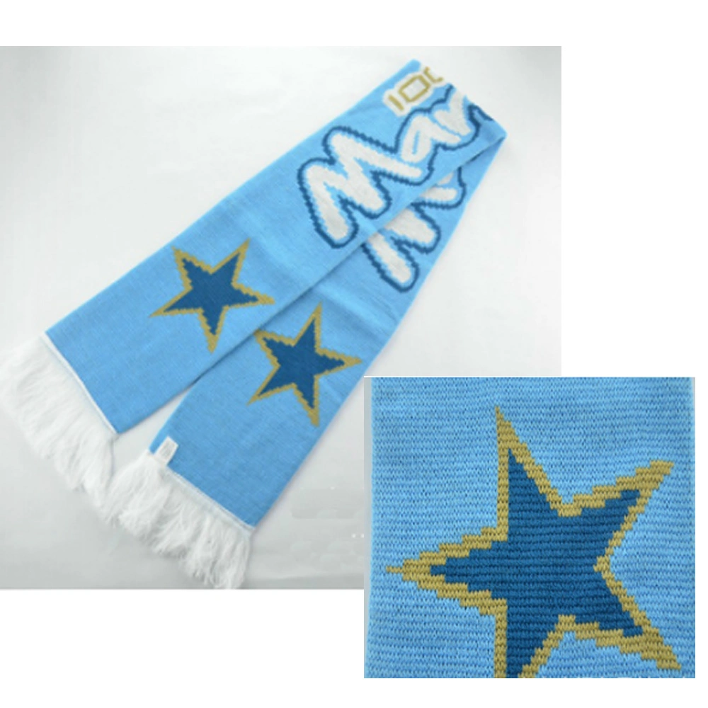 Wholesale/Supplier Souvenirs Jacquard Soccor Football Team Fan Scarf with Tassel