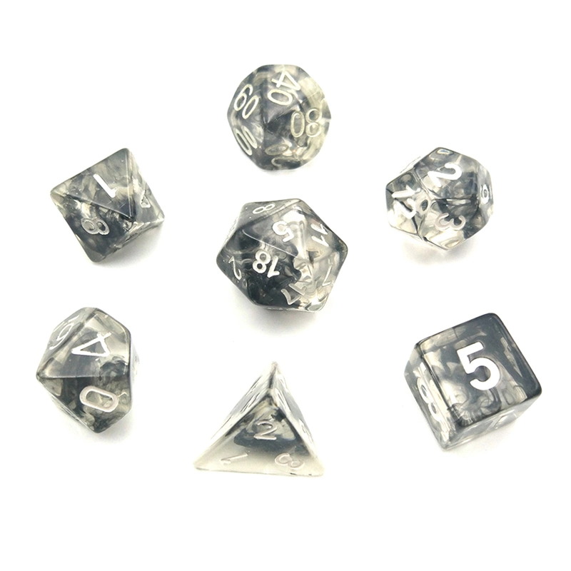 Fabricantes Impreso a granel precisión borde afilado DND personalizado Mini D20 D4 16mm 19mm Juego poliédrico de Casino Juego plástico en blanco dados