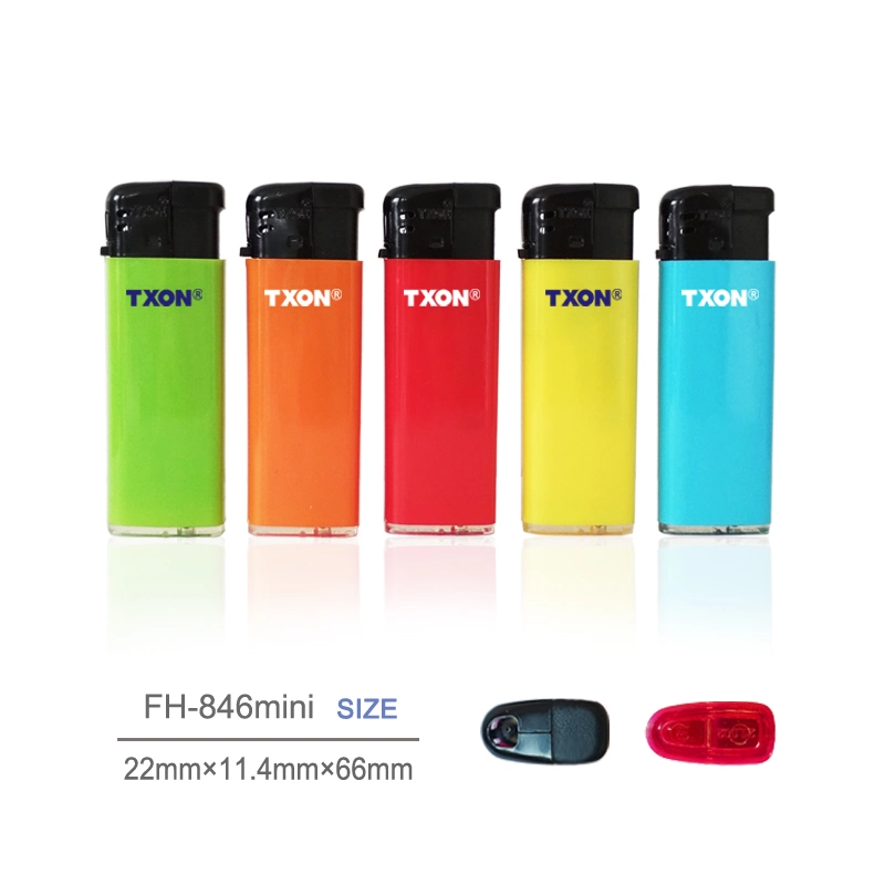 Refillable Plastic Piezo Electronic Silk Printing Advertisement Small Lighter Mini Fh-846