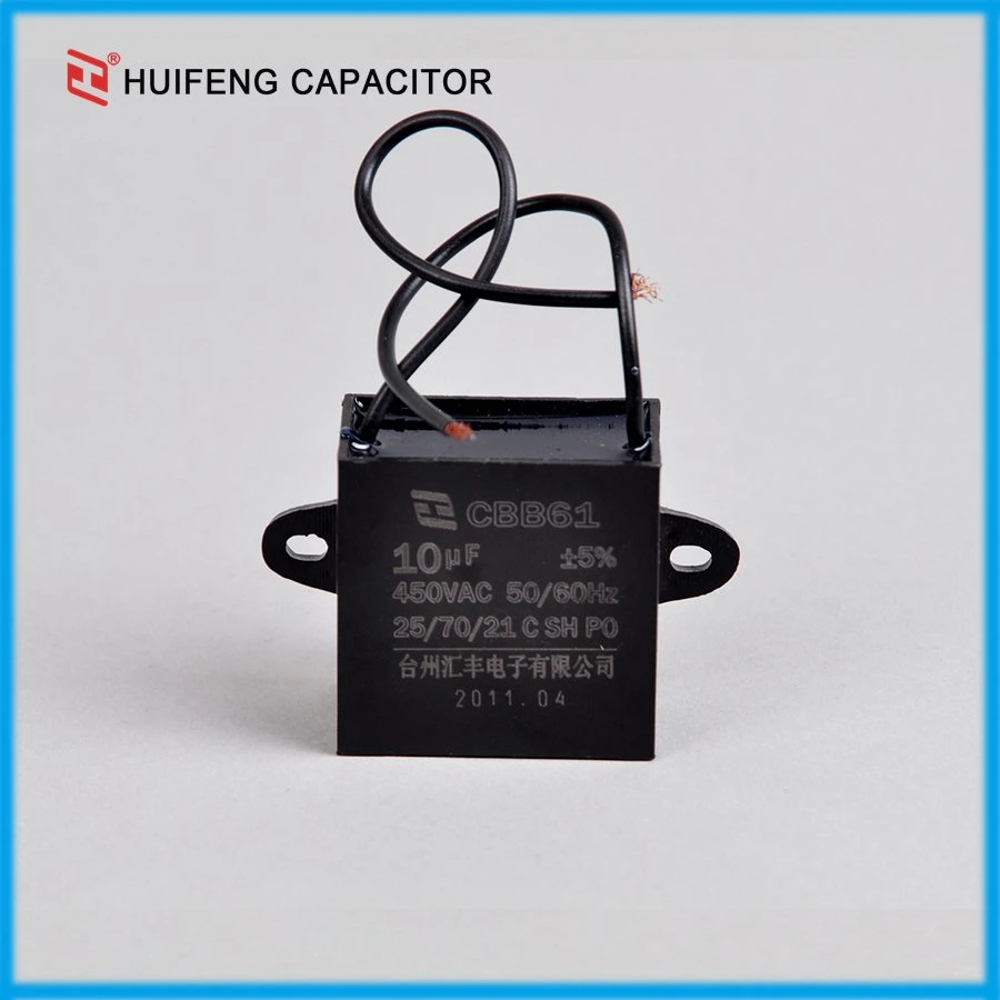 High Performance Cbb61 10UF 450V Metallized Film Capacitors with Cable Lead out