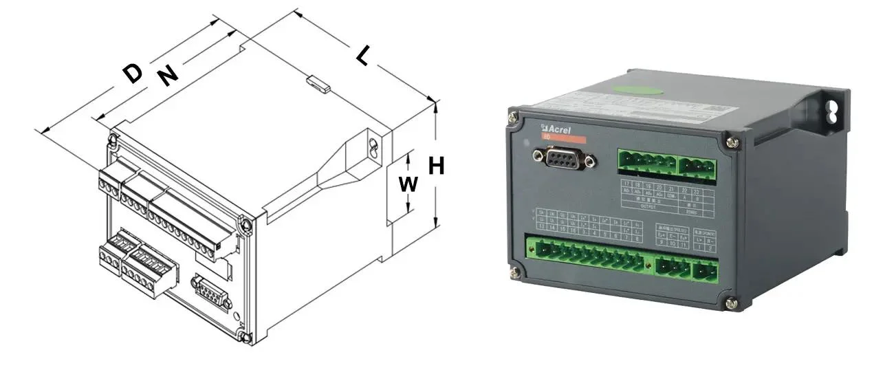 محول تيار Acrel BD-4p إخراج تناظري 4-20 مللي أمبير قياس التيار الطاقة النشطة وإعادة التنشيط ومعلمات أخرى