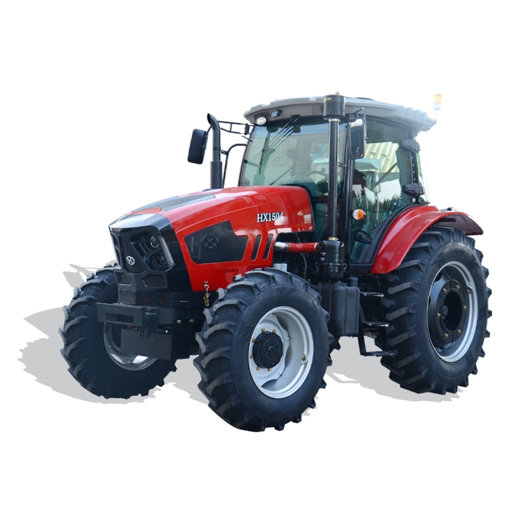 Huabo Brand 150HP 4X4 4WD AC Cabin Agriculture Machinery Large Farm Diesel Engine Wheel Hydraulic System Compact Traktor Tractor with Front End Loader