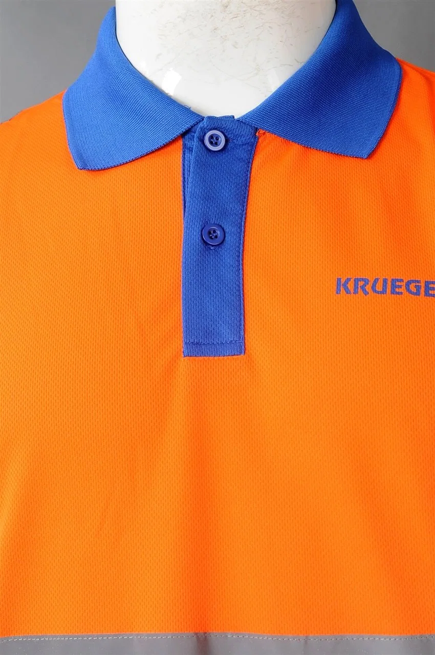 Orange Hi Vis Polo camisa reflectante de alta visibilidad Ropa de trabajo Ropa camisetas de Seguridad 100% algodón con aflojar la camisa de manga larga colocar