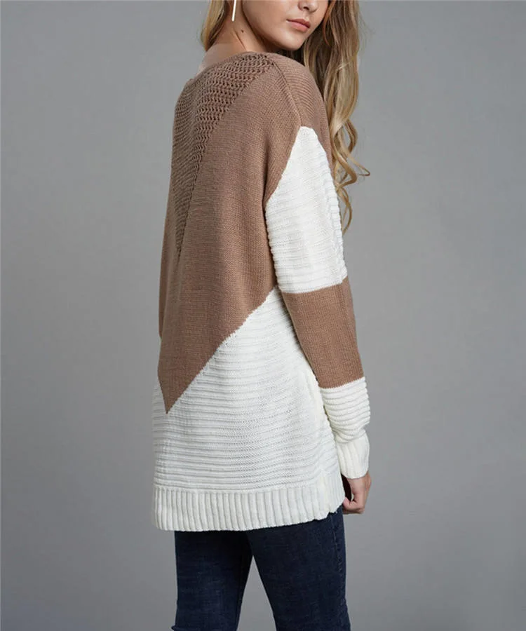 Fashion Round Neck Pullover Knitwear Woman Knit Casual Design Sweater