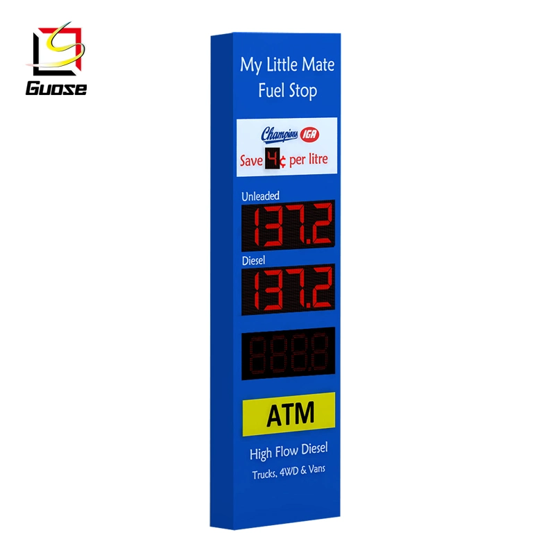 Solar Road Directional Pylon Sign for Gas Station in LED Displays