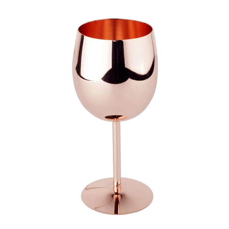 Cocktail Silver Copper Plated Custom Logo Champion Metal Stainless Steel Goblet Wine Glass