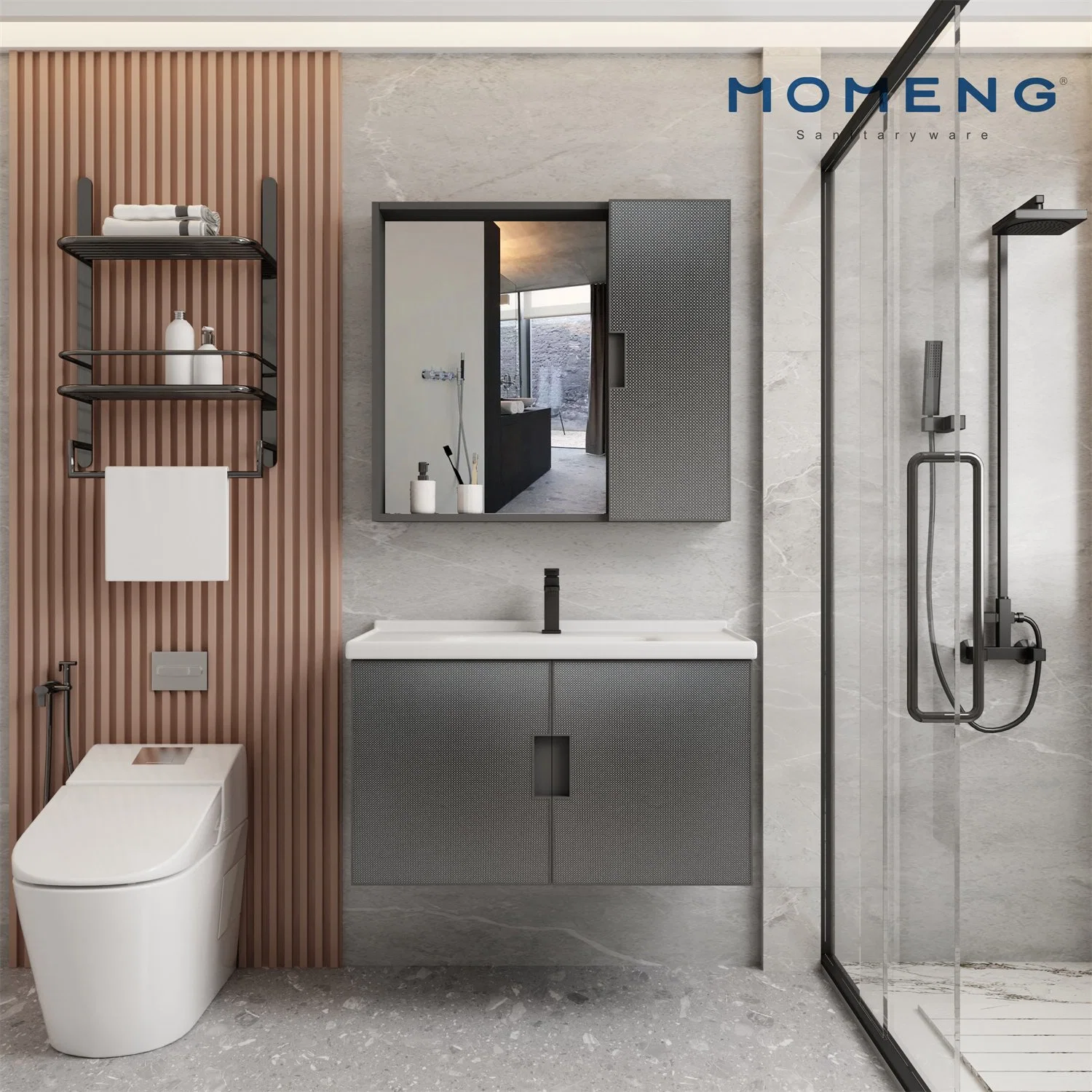 New Design Aluminum Bathroom Modern Design Bathroom Cabinet Set