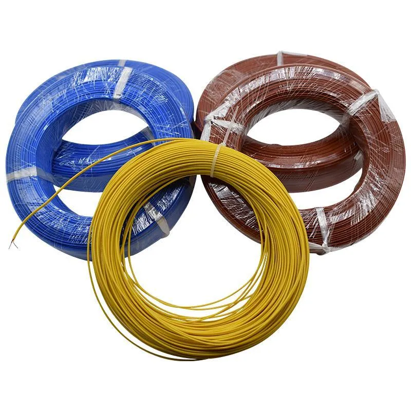 Heat Resistant 24AWG Single Thread Thinned Copper Silver PTFE Coated Stainless Steel Coaxial Wire Cables