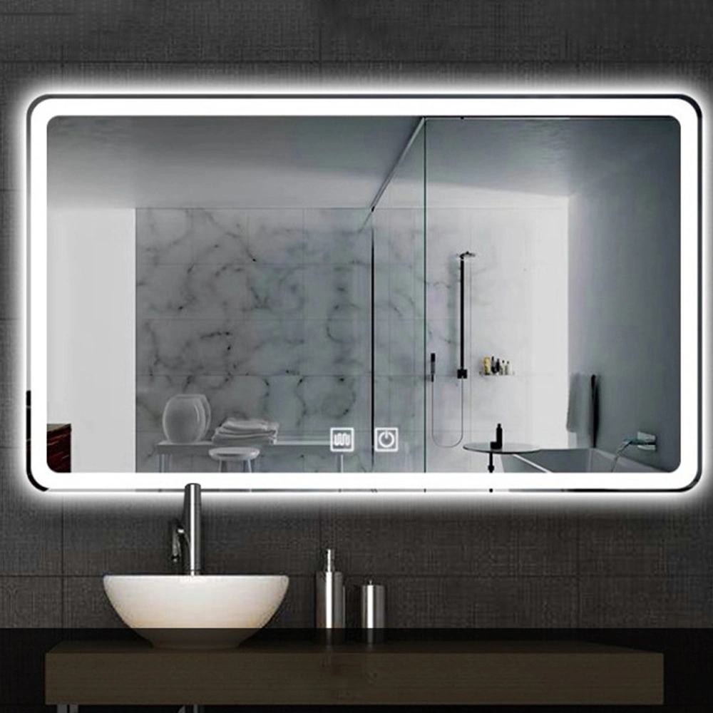 Factory Wholesale/Supplier Touch Sensor Home Wall Decoration Salon Furniture Wall Mounted Make up LED Smart Home LED Bathroom Mirror with Defogger and Bluetooth Speaker