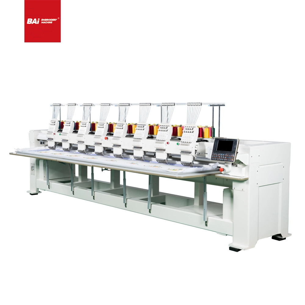 Bai Leather High Speed 8 Head 12 15 Needles Embroidery Machine for Textile Factory