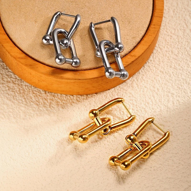 18K Gold Plated Fashion Wholesale/Supplier Jewelry Stainless Steel Jewelry Earrings