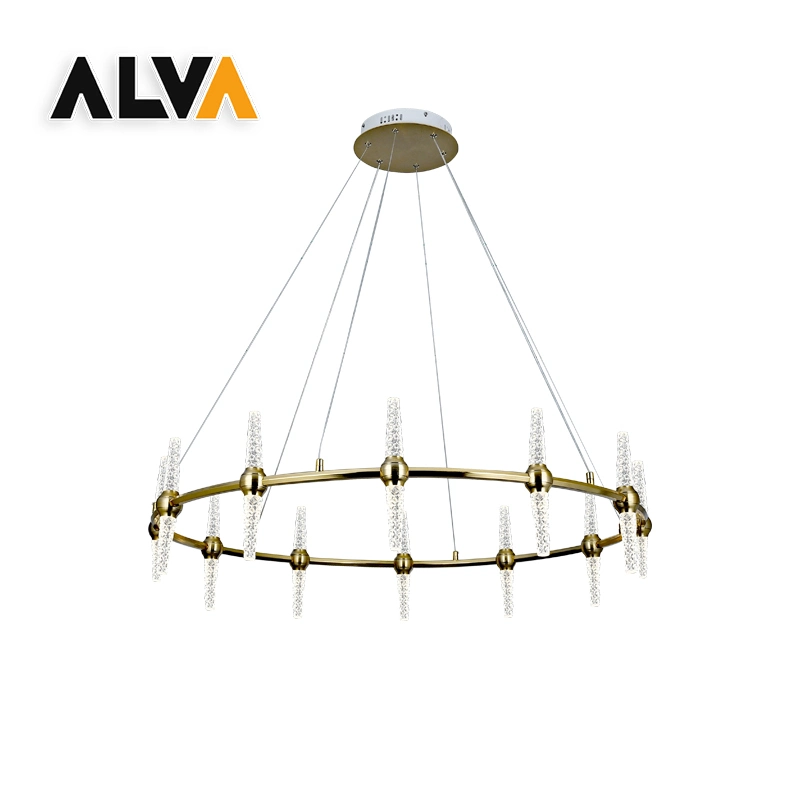 No Flicker Titanium +White 48W Pendant Lamp for Living Room, Home Light