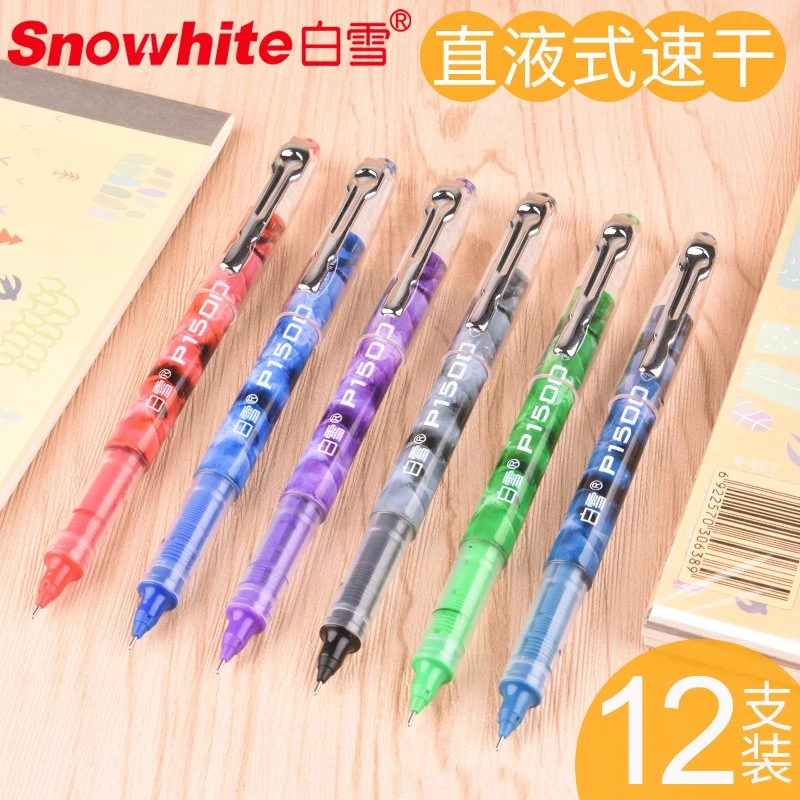 Office Supply Quick Dry Assorted Ink Roller Pen Metal Clip Smooth Writing