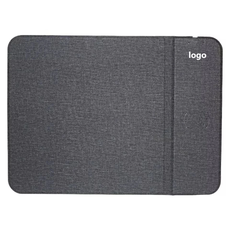 Custom Design Logo Mousepad PU Leather Wireless Charging Charger Mouse Pad