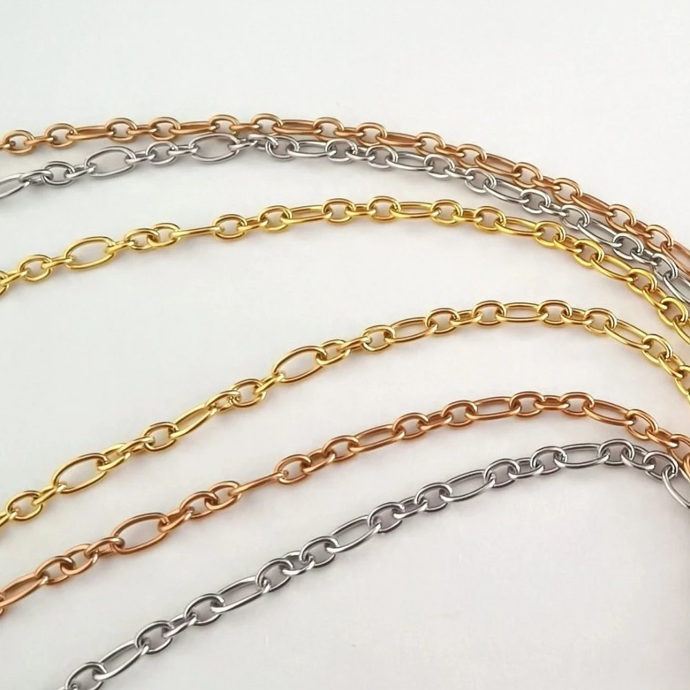 Stainless Steel 316L Necklace Bracelet Making Cable Chain Long and Short 1: 3