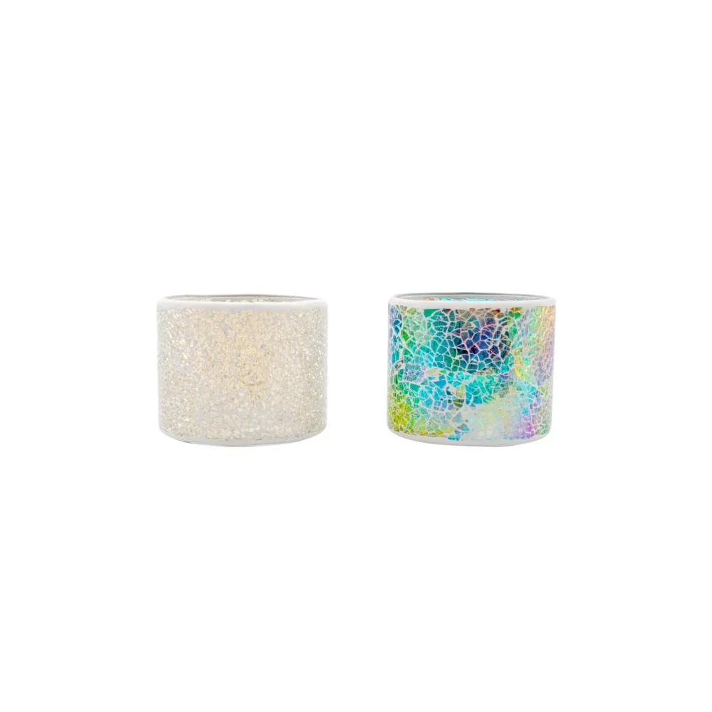 Saídas de fábrica de vidro colorido Vela Votiva artesanais Titular Tealight Mosaico titular para casamento e Decoração