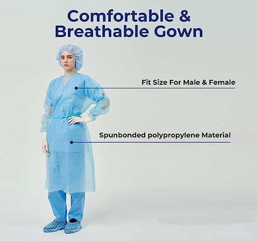 Disposable Medical Gowns, Isolation Gowns Disposable for Women and Men, Non Woven