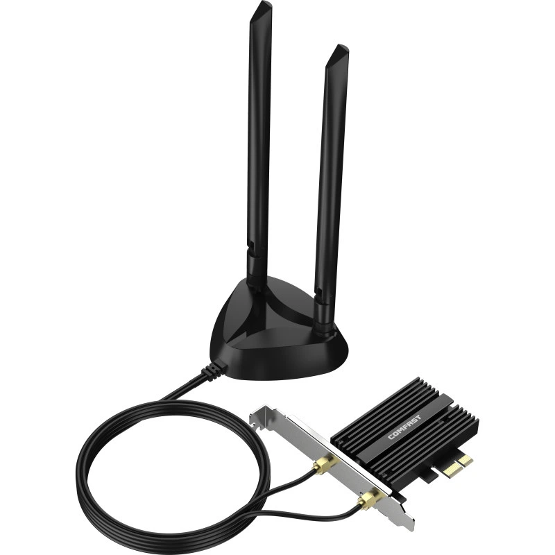 نطاق مزدوج لمهايئ الشبكة اللاسلكية طراز Comfast WiFi 6 PCIe بسرعة 1800 ميجابت في الثانية بطاقة wifi Bt5.2 لنظام التشغيل Windows 10/11 (64 بت)