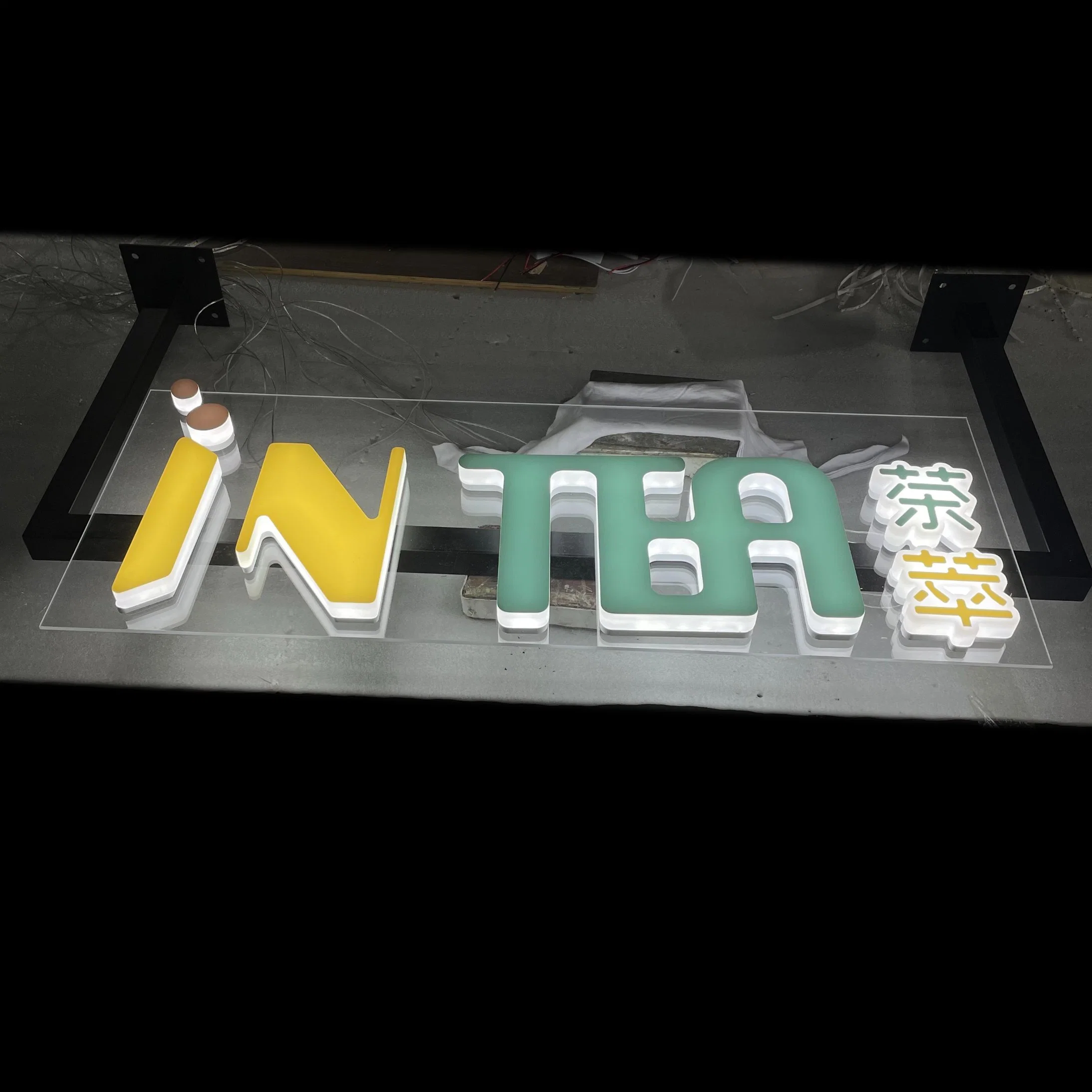 Customized Size Hanging Whole Lit LED Advertising Acrylic Sign Board