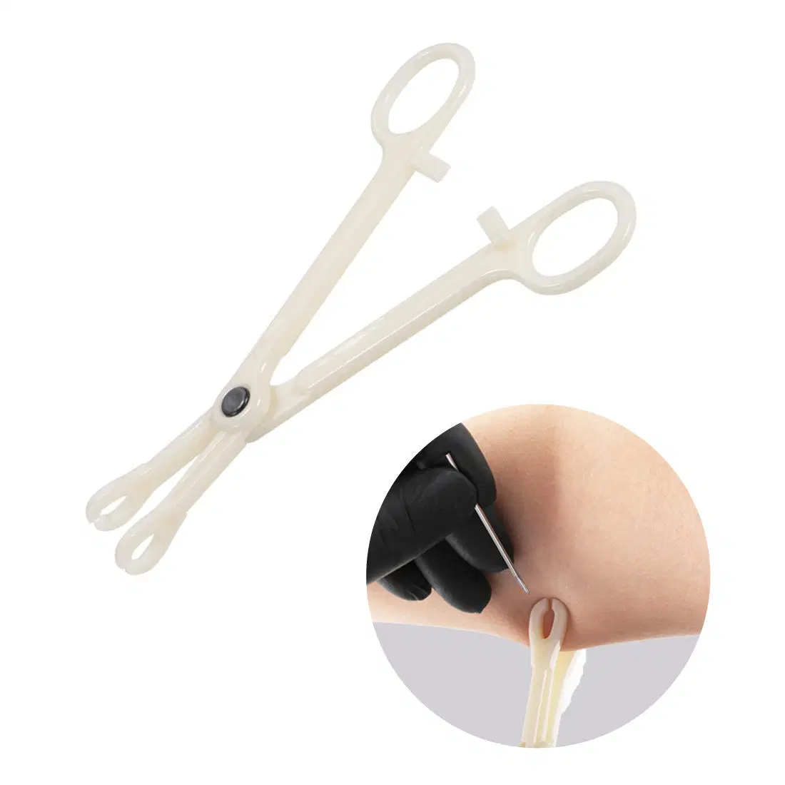 Disposable Acrylic Clamp Tools for Ear Lip Nose Round Open Piercing Forceps