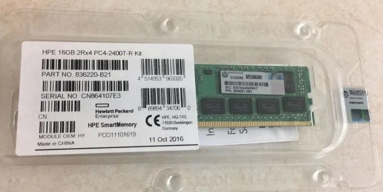 836220-B21 16GB (1X16GB) Dual Rank X4 DDR4-2400 CAS-17-17-17 Registered Memory Kit