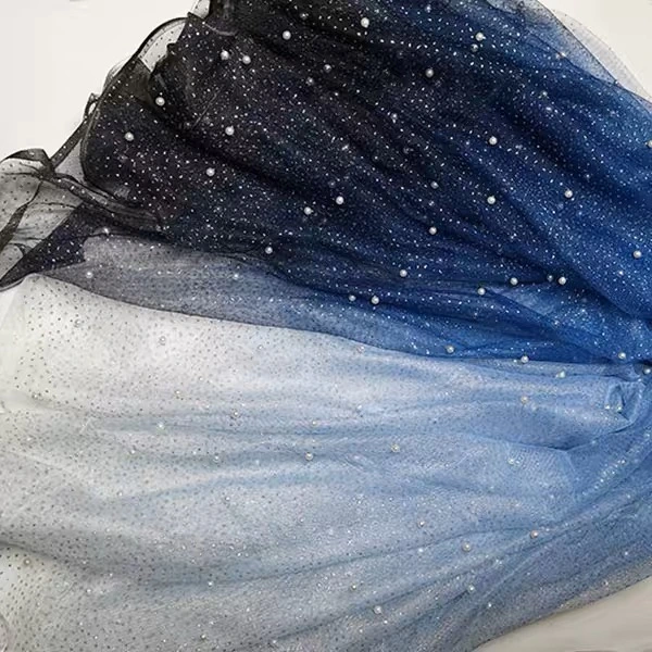 Colourful Beaded Hot Diamond Lace Mesh Fabric Bridal Wedding Dress Veil DIY Sewing Fabric