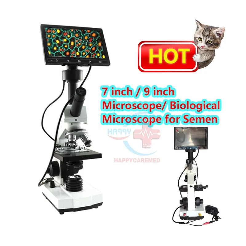 Hc-R069 7 pulgadas LCD Digital LED de espermatozoides del semen de animales veterinaria de la Ovulación el analizador de observación microscopio veterinario