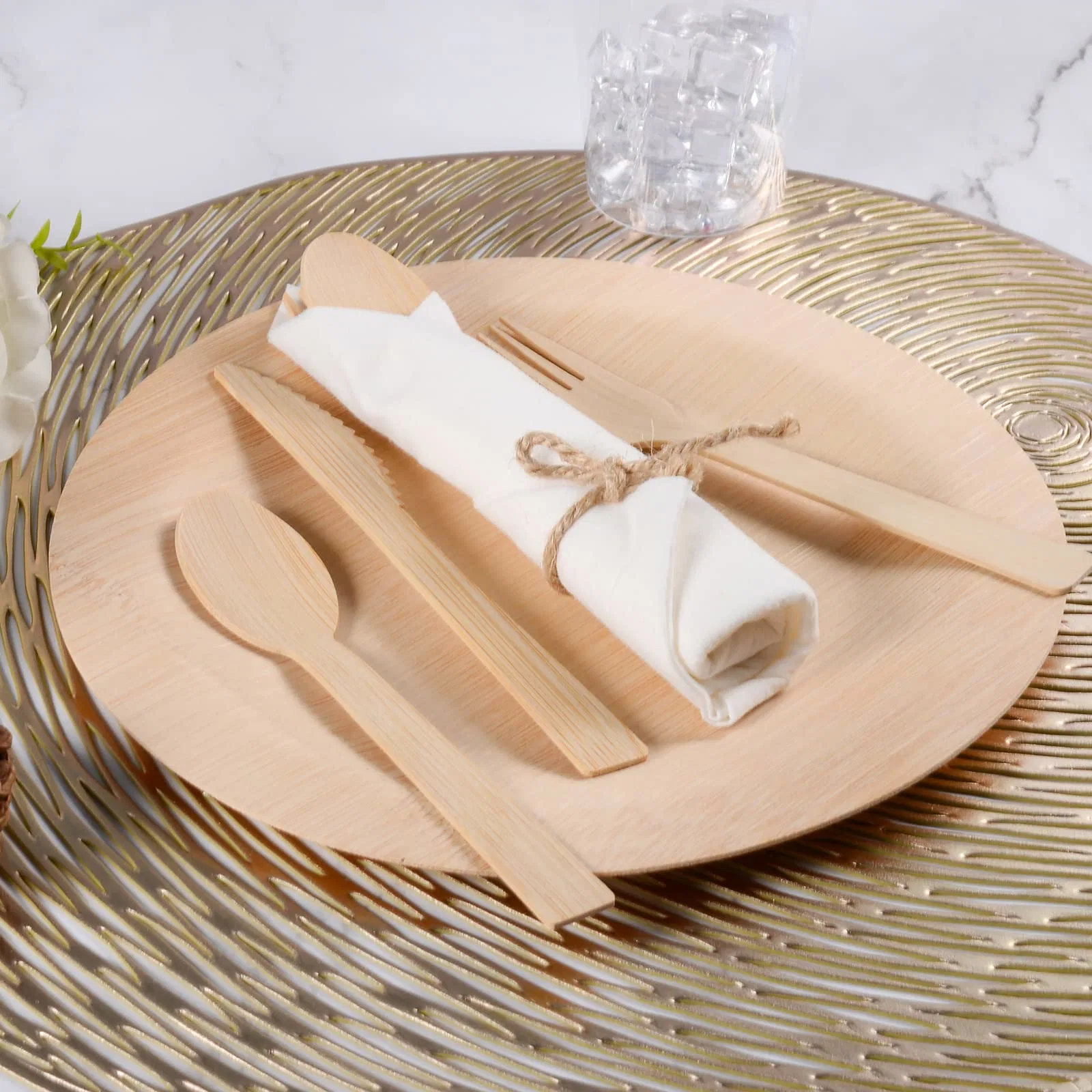 Desechables a medida Grado Bamboo Tableware 170mm cuchara de bambú/cuchillo/tenedor