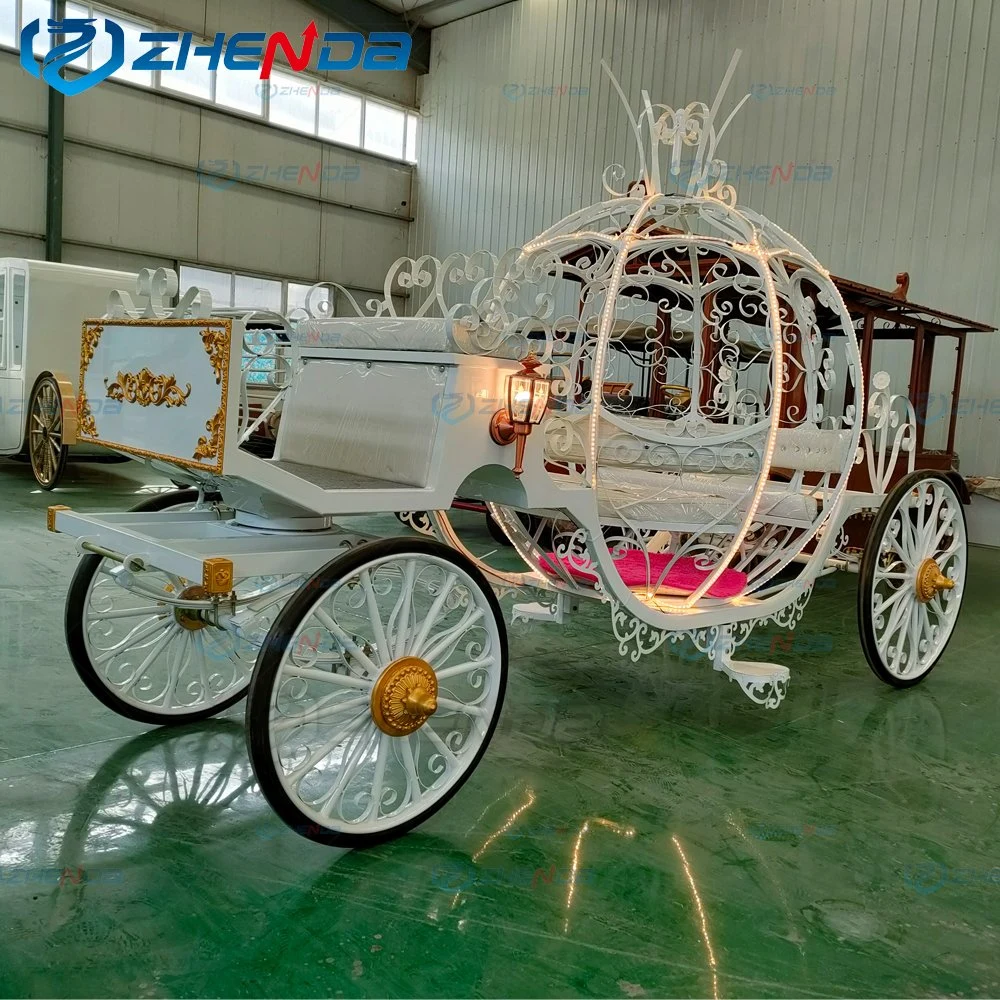 New Designed White Princess Popular Cinderella Used Horse Carriage for Sale Royal Pumpkin Wedding Sightseeing Carriages