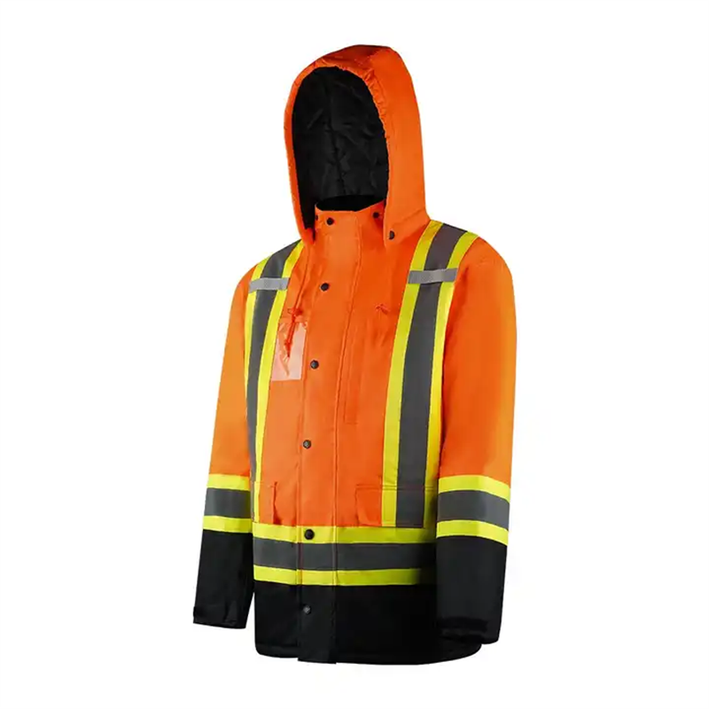 Custom Logo Outdoor Fluorescent Invierno High Visibility Hoodie Trajes de trabajo Chaqueta Safety Hi Vis para hombre