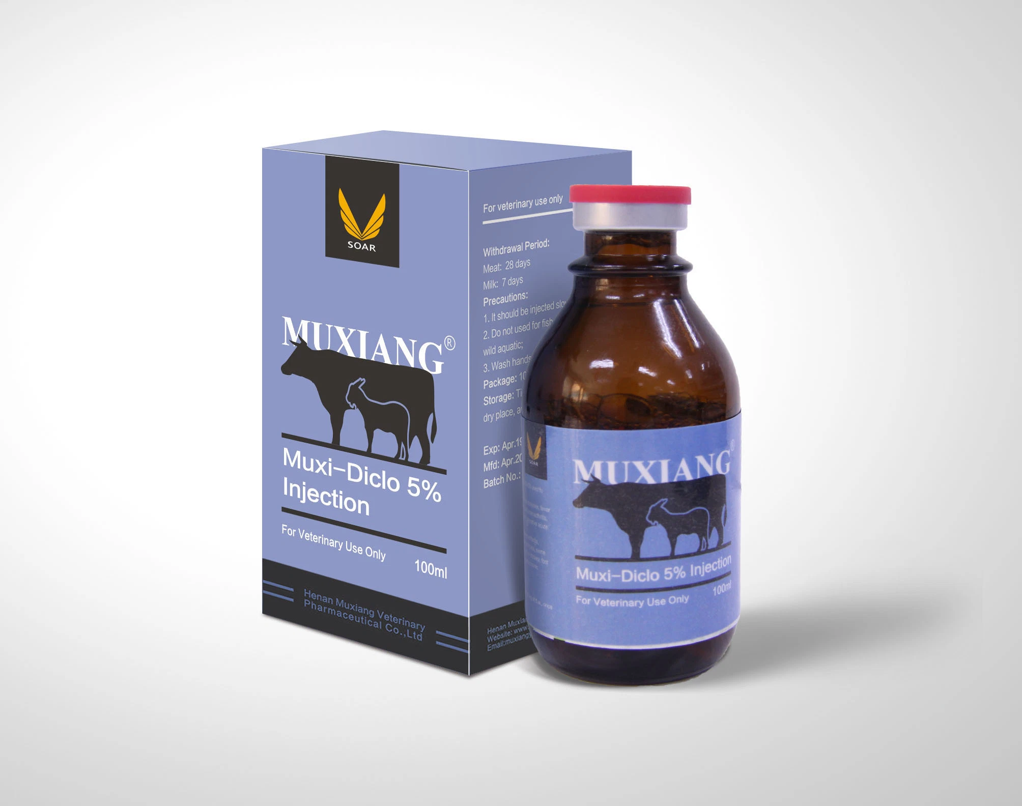 Moosun Veterinary Drug 5% Diclofenac Sodium Injection Animal Medicine Cattle