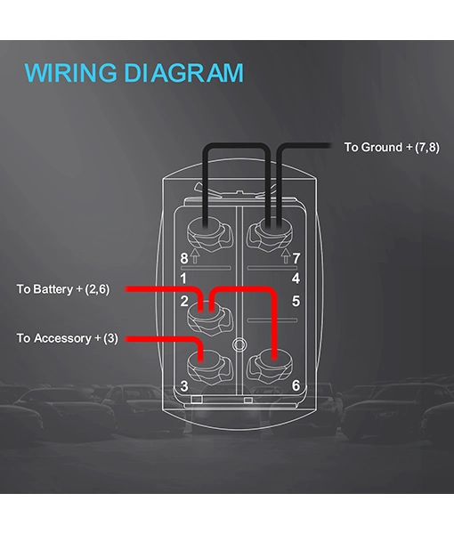 Edge S1-Lb LED Light Bar Rocker Switch Laser Pattern on/off LED Light 20A/12V 10A/24V 5pin Blue with Jumper Wires Set