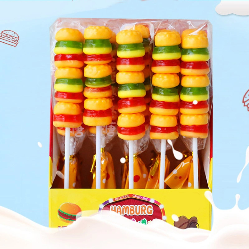 Закуска сахар кондитерских творческих Хамбюргер клейкие конфеты робот MACARON Lollipop