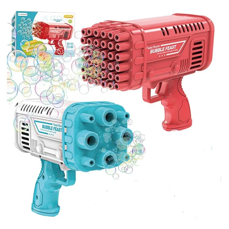Bubble Bazooka Gun Blaster Bubbles Launcher 36 hoyos Bubble Gun Juguetes para niños pequeños Fiesta de cumpleaños boda al aire libre regalos de Pascua