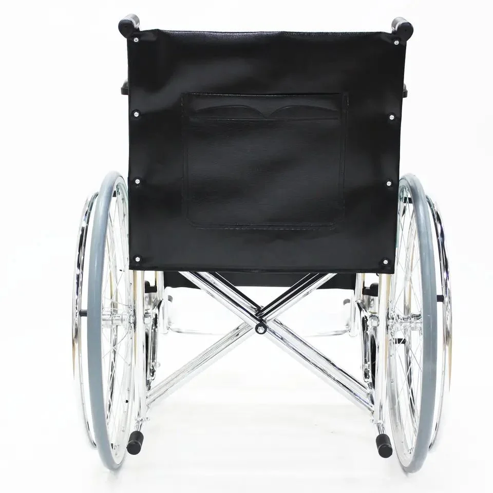 Lovecare Foshan Factory Physical Therapy Equipment Medical Hospital Steel Manual Chromed Wheelchair 809 Basic Folding Wheel Chair