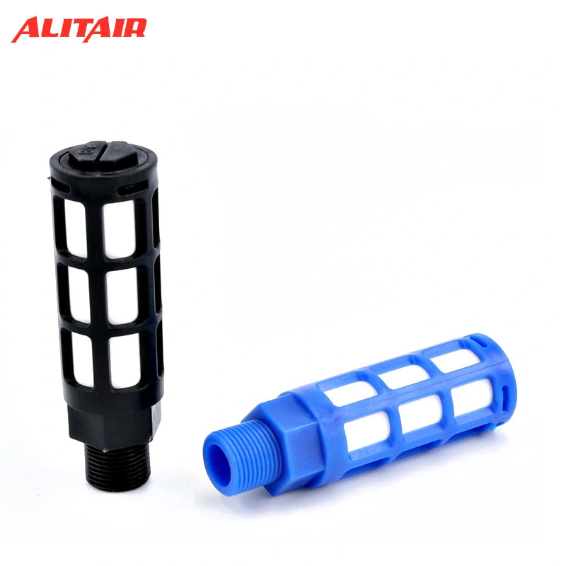 Pneumatic Male Thread Black Red Blue Absorb Noise Filter Air Silencer Plastic Exhaust Muffler