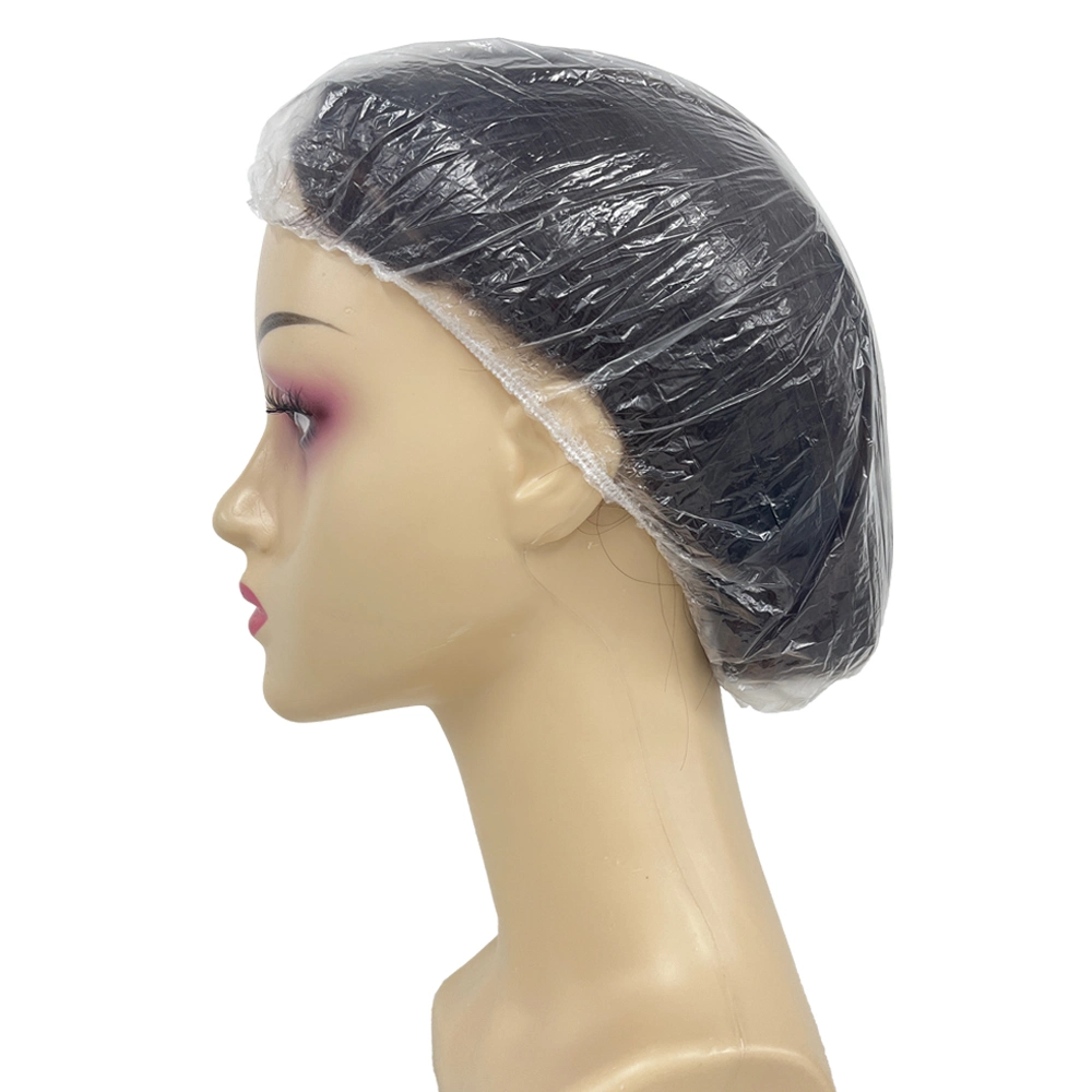 Disposable PE Transparent Clear Plastic Hair Hotel Shower Caps