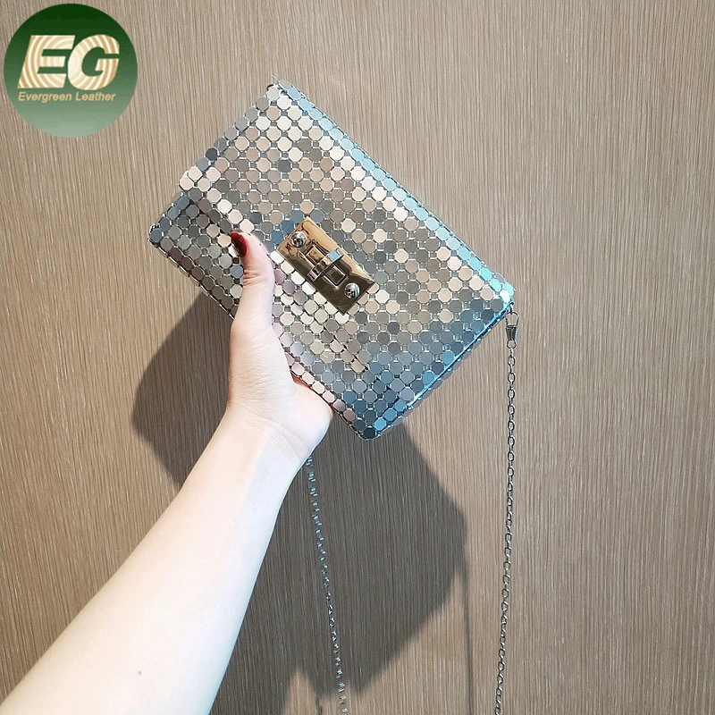 Eb1342 Cocktail Party Prom Crossbody Metal Mesh Purse Wedding Banquet Women Clutch Evening Bag